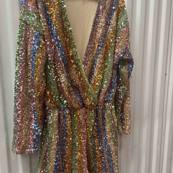 Endless Rose Vibrant Sequin Romper Size L